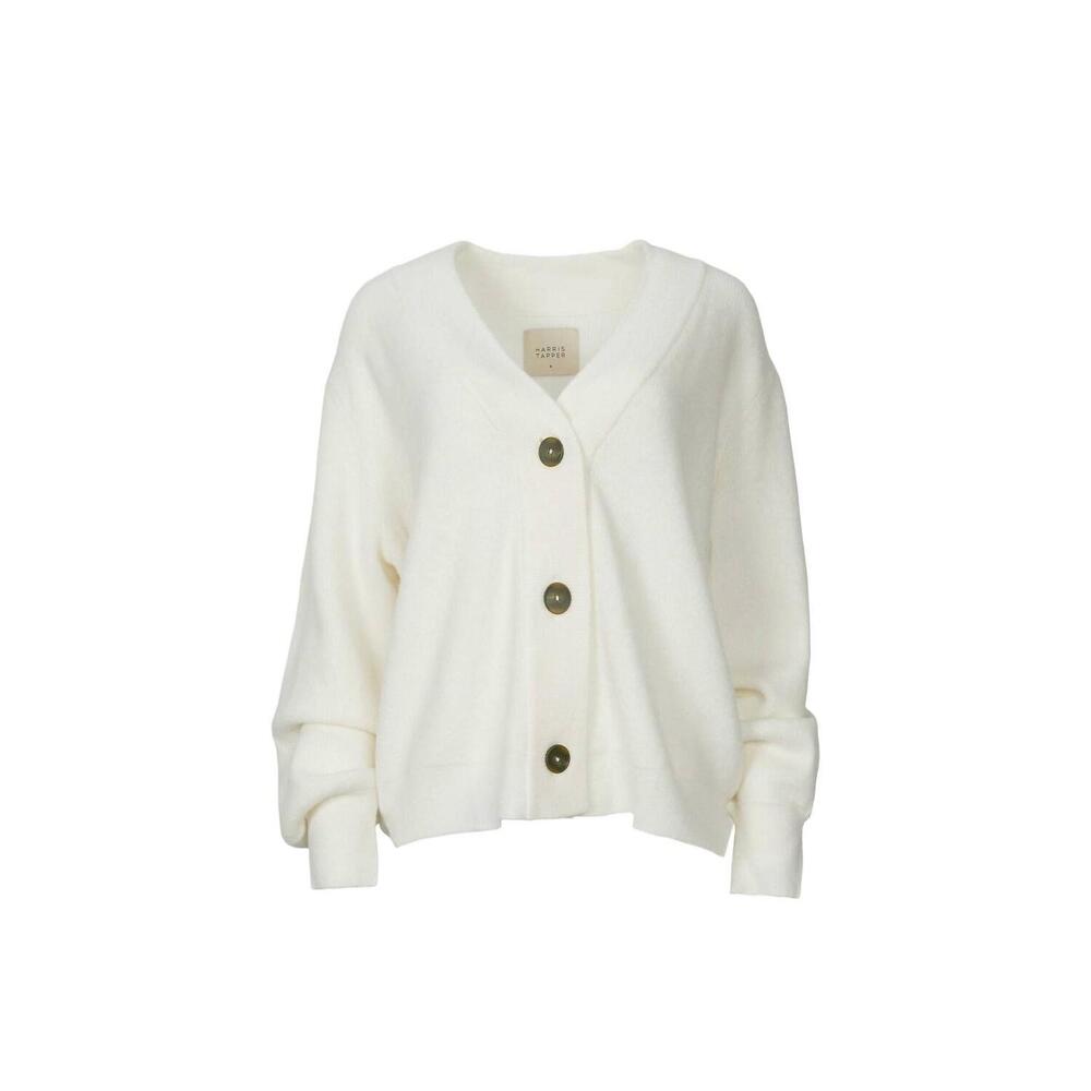 NEW HARRIS TAPPER lang cardigan in ivory